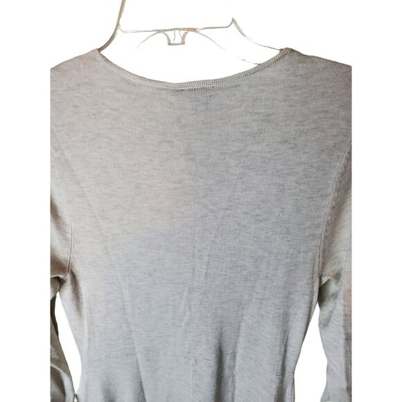 Torrid Oatmeal Heather Long Sleeve Cross Front Skater Dress, NWT, Torrid 00/Med - Picture 5 of 7